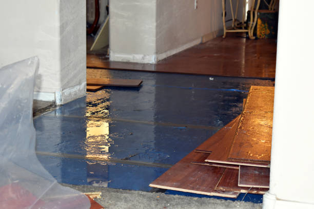 Professional Water Damage Restoration technician working in Glendale, RI